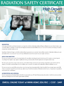 Dental Radiation Safety Course High Desert Medical College