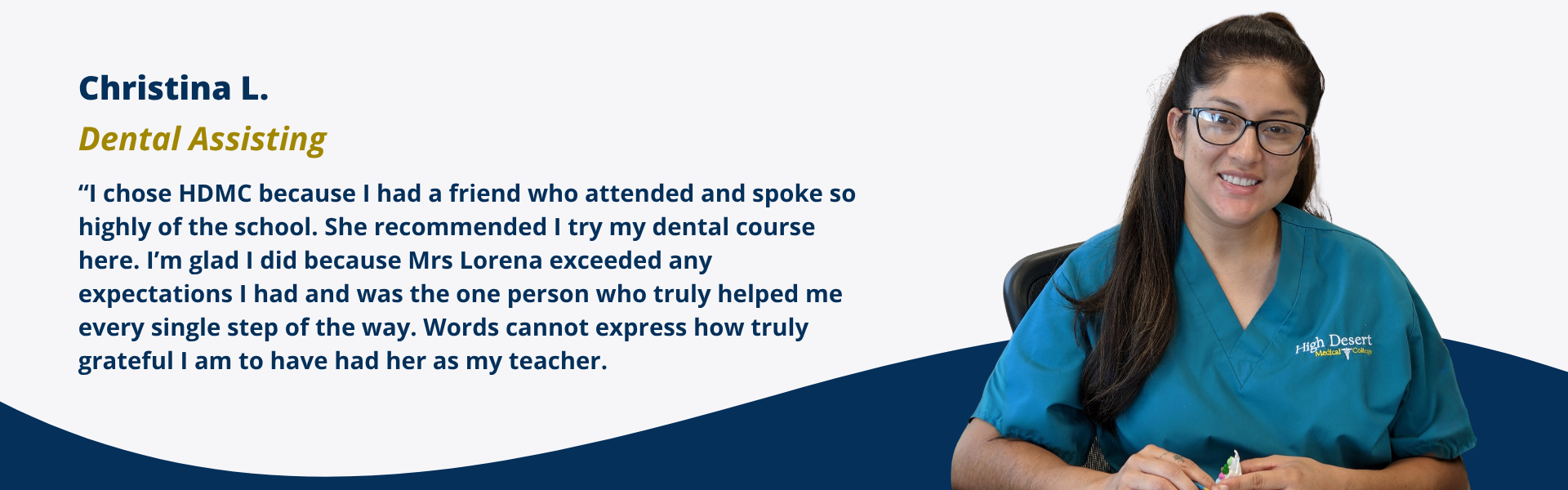 dental assisting student testimonial